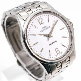 テクノス(TECHNOS)の《希少》 TECHNOS 腕時計 ホワイト サファイアガラス メンズ クォーツr(腕時計(アナログ))