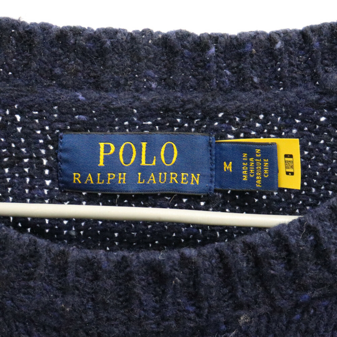 POLO RALPH LAUREN(ポロラルフローレン)のPOLO RALPH LAUREN ポロラルフローレン ロゴデザイン クルーネック ニットセーター ネイビー/レッド メンズのトップス(ニット/セーター)の商品写真