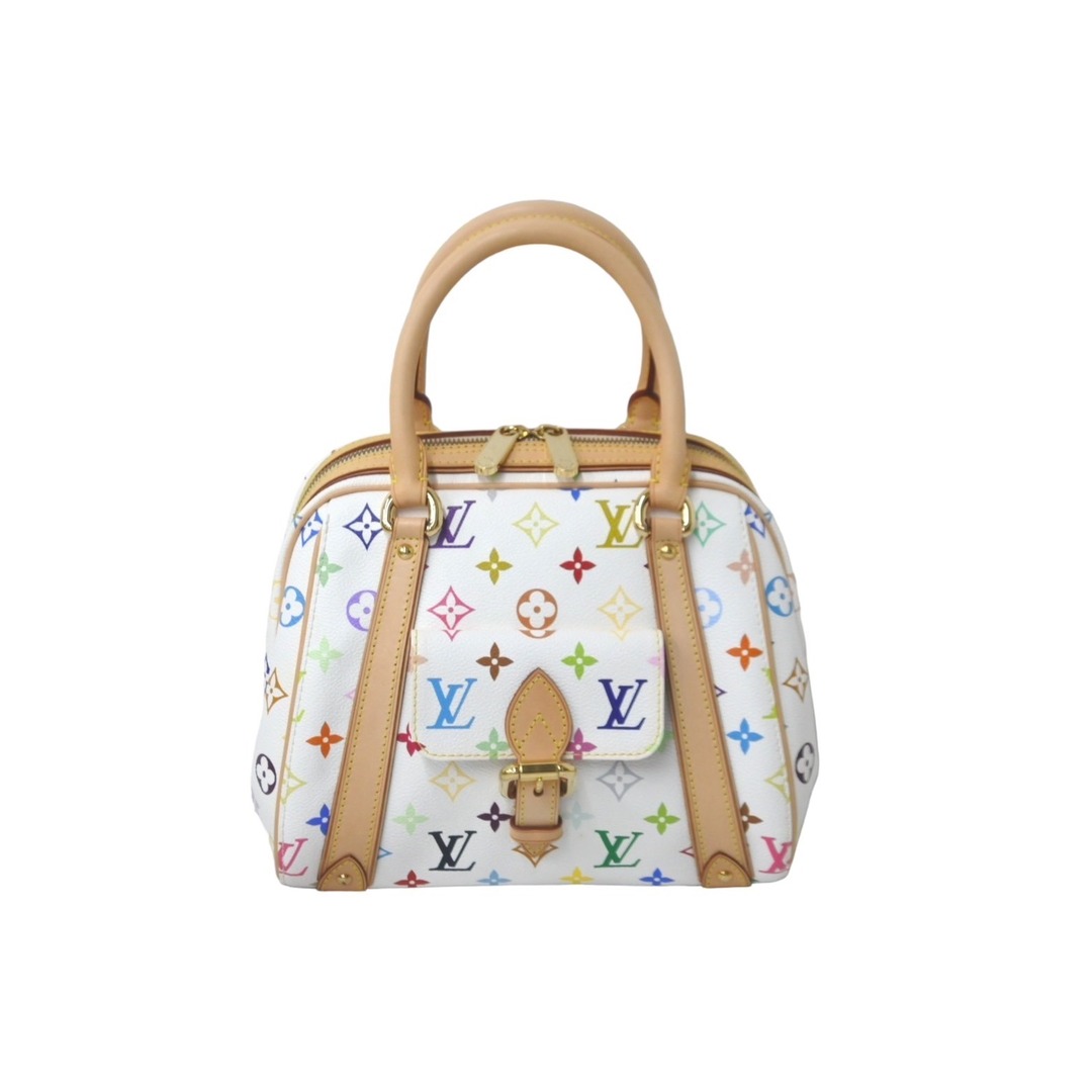 LOUIS VUITTON(ルイヴィトン)のLOUIS VUITTON ルイヴィトン 村上隆 ハンドバッグ プリシラ M40096 モノグラムマルチ ホワイト 中古 60936 レディースのバッグ(ハンドバッグ)の商品写真