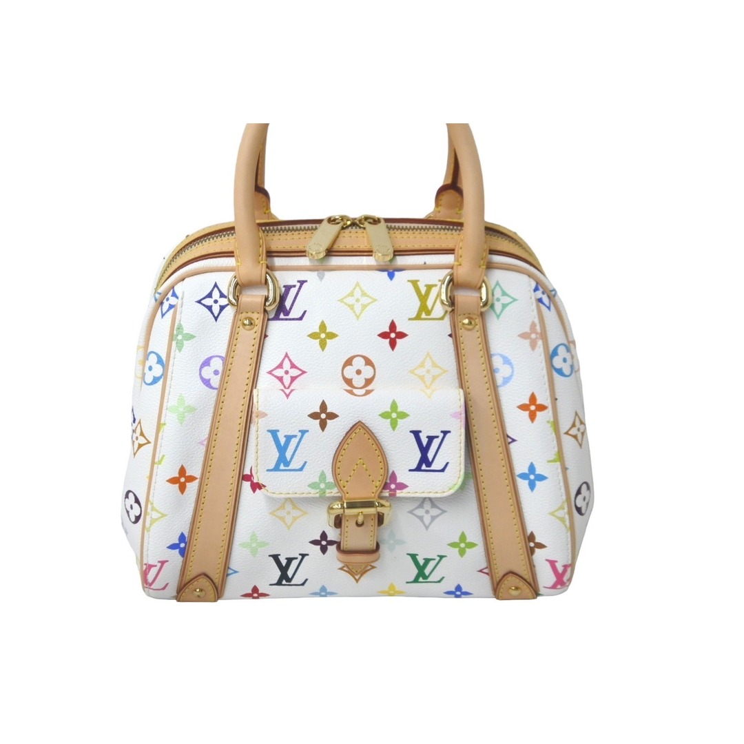 LOUIS VUITTON(ルイヴィトン)のLOUIS VUITTON ルイヴィトン 村上隆 ハンドバッグ プリシラ M40096 モノグラムマルチ ホワイト 中古 60936 レディースのバッグ(ハンドバッグ)の商品写真