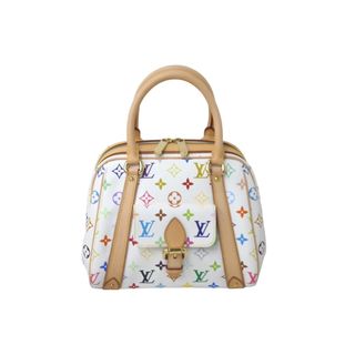 ルイヴィトン(LOUIS VUITTON)のLOUIS VUITTON ルイヴィトン 村上隆 ハンドバッグ プリシラ M40096 モノグラムマルチ ホワイト 中古 60936(ハンドバッグ)