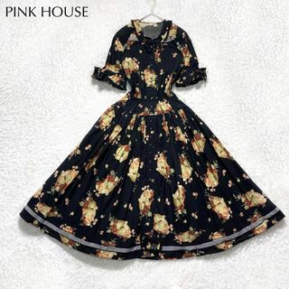 ピンクハウス(PINK HOUSE)のPINK HOUSE ぶどう バスケット ワンピース フリル レース 豪華(ロングワンピース/マキシワンピース)