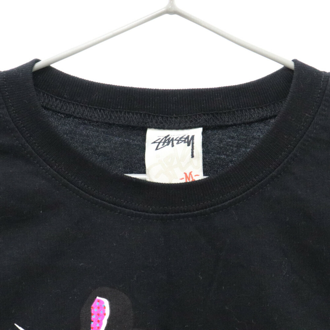 STUSSY(ステューシー)のSTUSSY ステューシー 90s OLD 吹き出しロゴ プリントデザイン 長袖クルーネックTシャツ ブラック レディース レディースのトップス(Tシャツ(長袖/七分))の商品写真