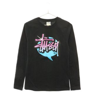 ステューシー(STUSSY)のSTUSSY ステューシー 90s OLD 吹き出しロゴ プリントデザイン 長袖クルーネックTシャツ ブラック レディース(Tシャツ(長袖/七分))