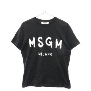 MSGM - MSGM エムエスジーエム フロントロゴプリント 半袖Tシャツ ブラック 2841MDM60 レディース