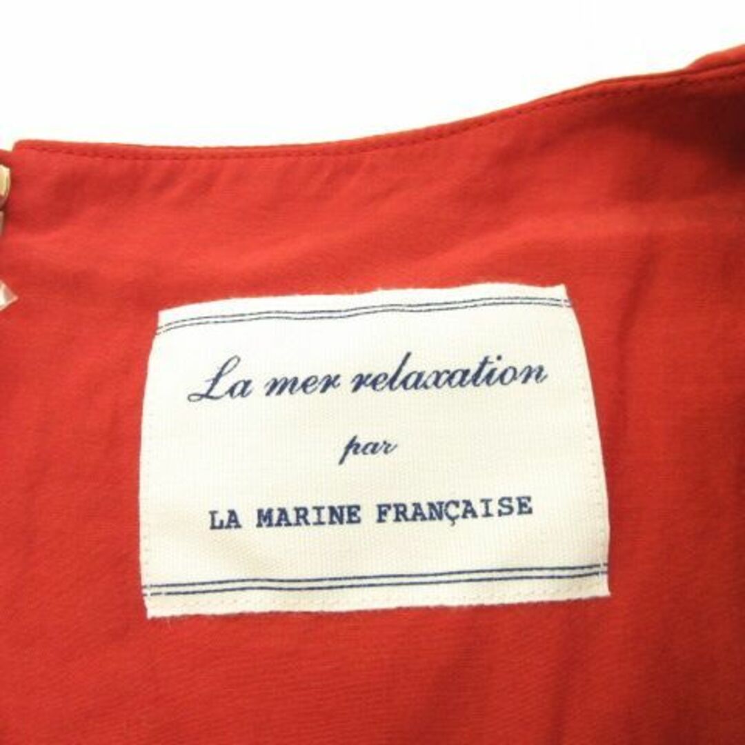 LA MARINE FRANCAISE(マリンフランセーズ)のマリンフランセーズ LA MARINE ワンピース 七分袖 ひざ丈 赤 レディースのワンピース(ひざ丈ワンピース)の商品写真