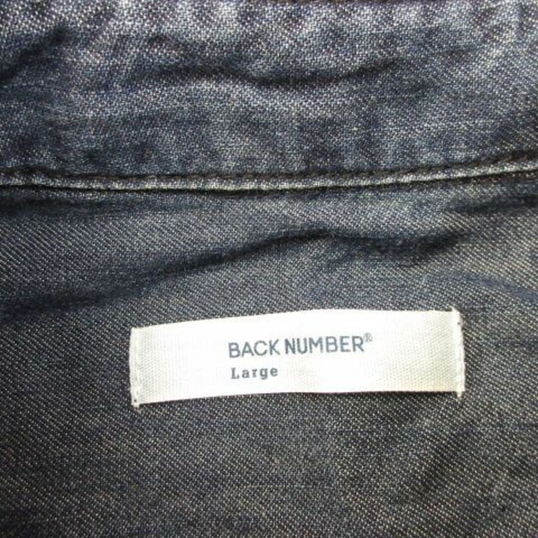 BACK NUMBER(バックナンバー)のバックナンバー BACK NUMBER デニムシャツ ダンガリー 長袖 紺 L レディースのトップス(シャツ/ブラウス(長袖/七分))の商品写真