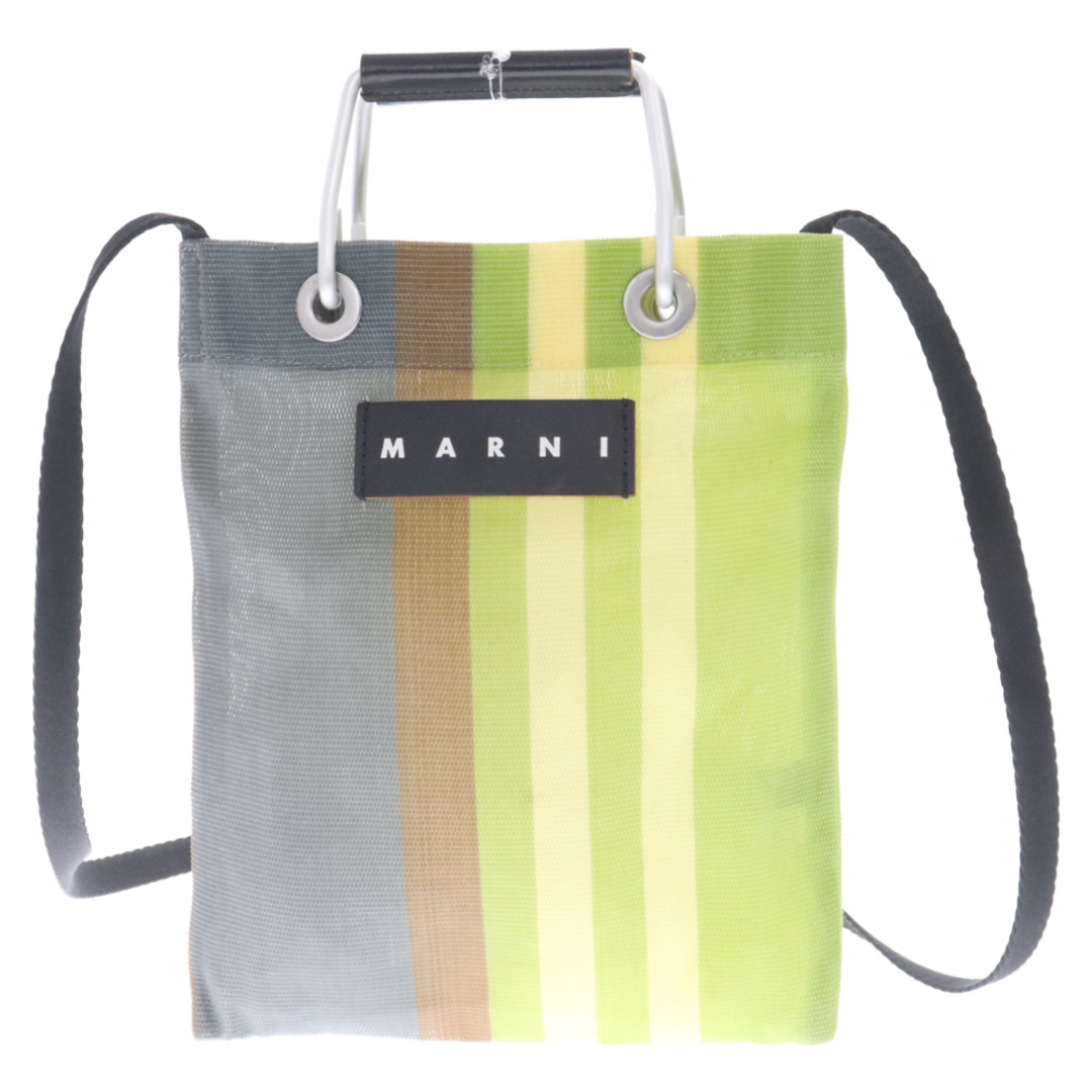 Marni(マルニ)のMARNI マルニ MARKET STRIPE MINI SHOULDER BAG ストライプミニ ショルダーバッグ ハンドバッグ グリーン メンズのバッグ(ショルダーバッグ)の商品写真