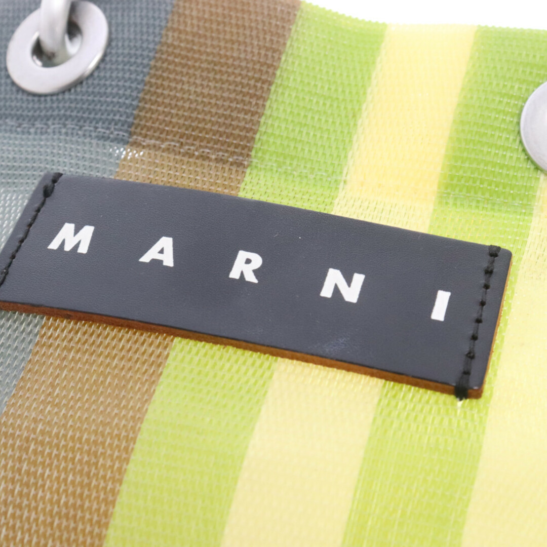 Marni(マルニ)のMARNI マルニ MARKET STRIPE MINI SHOULDER BAG ストライプミニ ショルダーバッグ ハンドバッグ グリーン メンズのバッグ(ショルダーバッグ)の商品写真
