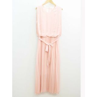 【値下げ】◇RUIRUE BOUTIQUE/ルイルエブティック◇プリーツワンピース/ドレス/結婚式/パーティー/ロング丈/ノースリーブ ライトピンク レディース LL【中古】夏 627022 onepi(その他)