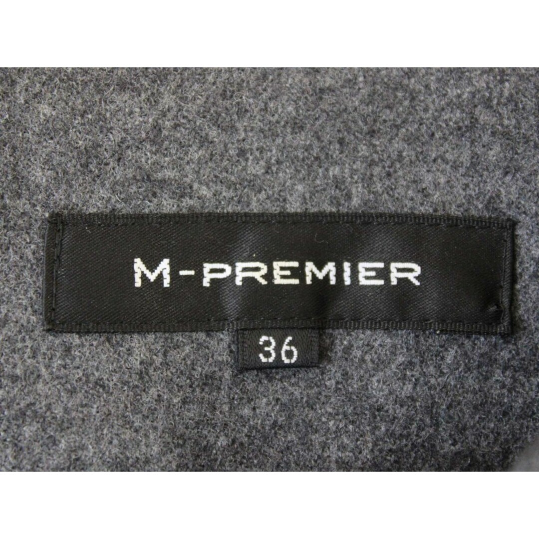 M-premier(エムプルミエ)の【値下げ】‡M-premier/エムプルミエ‡カシミヤ混ウールワンピース/半袖/膝丈 グレー レディース 36【中古】 秋冬 319022 onepi レディースのワンピース(その他)の商品写真