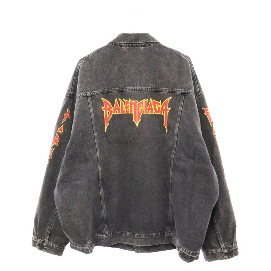 Balenciaga(バレンシアガ)のBALENCIAGA バレンシアガ 22SS METAL LOGO OVERSIZE WASHED DENIM JACKET メタルロゴ オーバーサイズ ウォッシュド デニムジャケット ブラック 694504 TBP47 メンズのジャケット/アウター(Gジャン/デニムジャケット)の商品写真