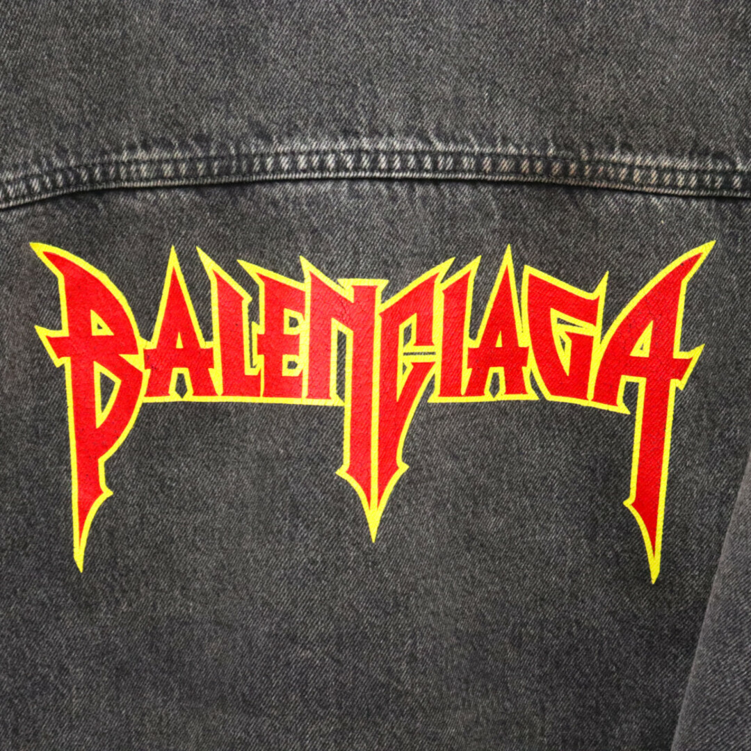 Balenciaga(バレンシアガ)のBALENCIAGA バレンシアガ 22SS METAL LOGO OVERSIZE WASHED DENIM JACKET メタルロゴ オーバーサイズ ウォッシュド デニムジャケット ブラック 694504 TBP47 メンズのジャケット/アウター(Gジャン/デニムジャケット)の商品写真