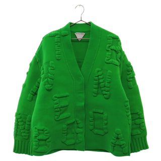 ボッテガヴェネタ(Bottega Veneta)のBOTTEGA VENETA ボッテガヴェネタ 22SS ALPHABET LOGO CARDIGAN アルファベットロゴ ニットカーディガン 690191 V1OX0 グリーン レディース(カーディガン)