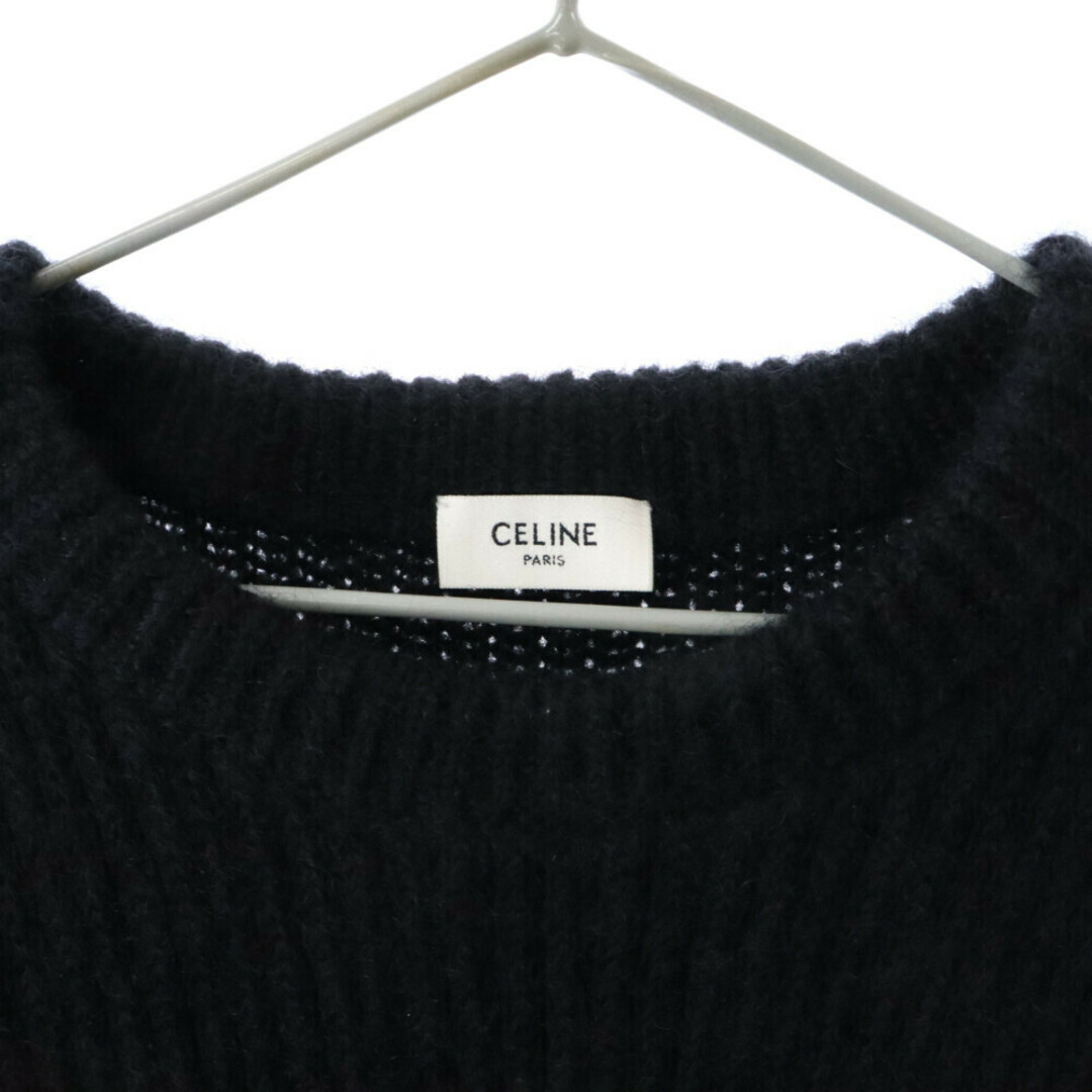 celine(セリーヌ)のCELINE セリーヌ BOXY FLAG SWEATER IN MOHAIR KNIT モヘア混 フラッグ ボクシー クルーネック ニットセーター ブラック 2AB05599S メンズのトップス(ニット/セーター)の商品写真