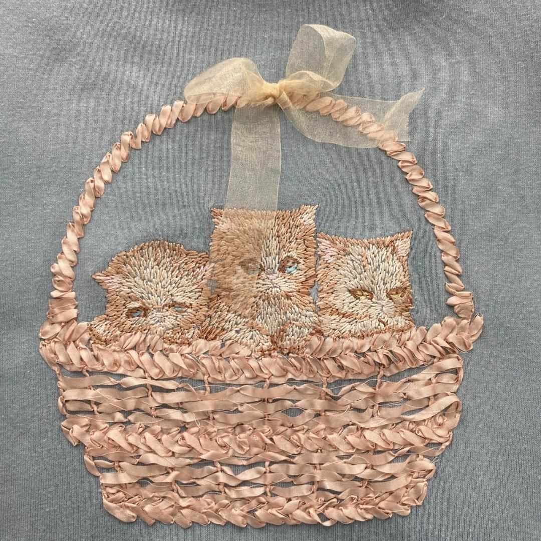 franche lippee(フランシュリッペ)の人気✨ フランシュリッペ ねこ 刺繍 カットソーロングワンピース コットン M レディースのワンピース(ロングワンピース/マキシワンピース)の商品写真