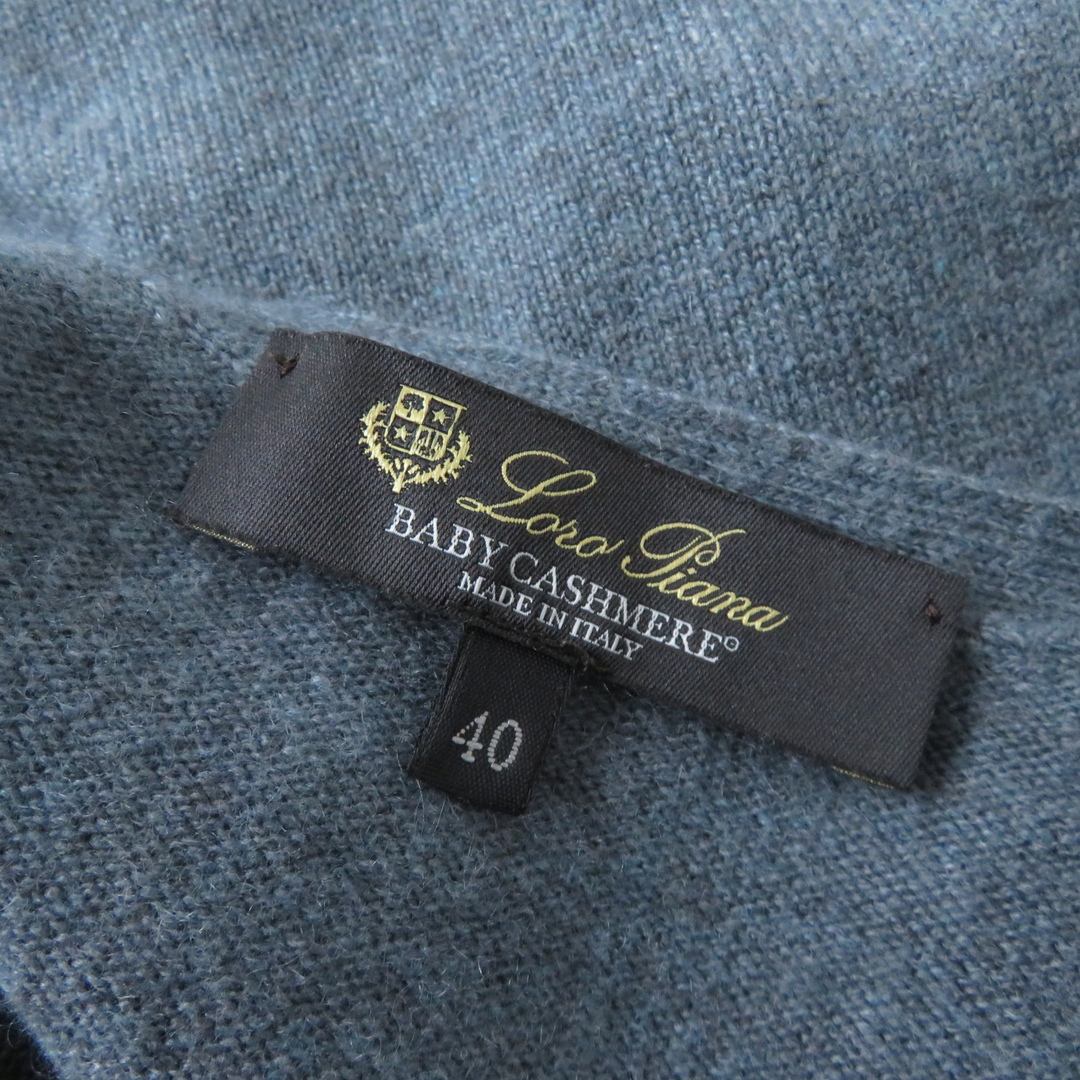 LORO PIANA(ロロピアーナ)の極美品 Loro Piana ロロピアーナ FAF4260 ベビーカシミヤ100％ Vネック 半袖 膝丈 ニットワンピース グレー 40 イタリア製 正規品 レディース レディースのワンピース(ひざ丈ワンピース)の商品写真