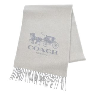 コーチ(COACH)のCOACH コーチ マフラー - アイボリーxグレー 【古着】【中古】(マフラー/ショール)