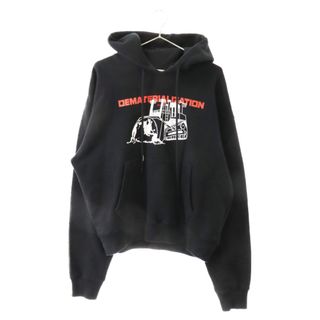 オフホワイト(OFF-WHITE)のOFF-WHITE オフホワイト DEMATERIALIZATION PRINT HOODIE ロゴプリント フーディ スウェット プルオーバーパーカー ブラック OMBB037R21FLE004(パーカー)