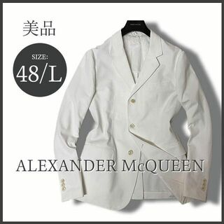 アレキサンダーマックイーン(Alexander McQueen)の高級 アレキサンダー マックイーン ホワイトジャケット  48/L相当 美品(テーラードジャケット)