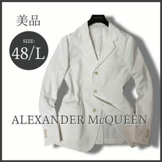 アレキサンダーマックイーン(Alexander McQueen)の高級 アレキサンダー マックイーン ホワイトジャケット  48/L相当 美品(テーラードジャケット)