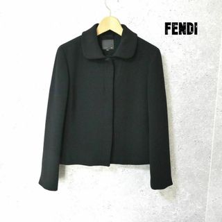 フェンディ(FENDI)の美品 FENDI アセテート×シルク 厚手 シングル ジャケット(テーラードジャケット)