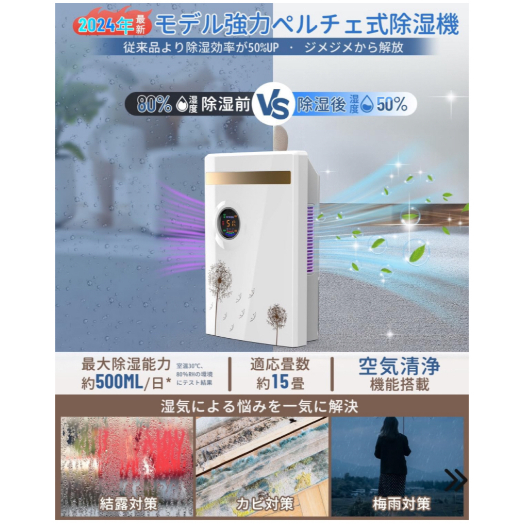 Lofamy 除湿機 空気清浄機 【1台2役】  強力 除湿量500ml/日 スマホ/家電/カメラの生活家電(加湿器/除湿機)の商品写真