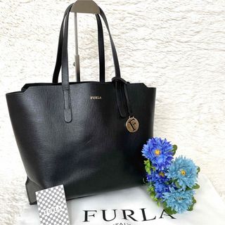 フルラ(Furla)の極美品☆FURLA フルラ サリー ハンドバッグ 肩掛け ブラック 黒 大容量(トートバッグ)