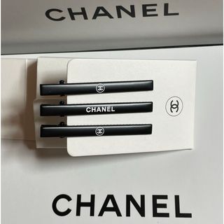 シャネル(CHANEL)のCHANEL  BEAUTEヘアクリップ ブラック 3本セット (バレッタ/ヘアクリップ)