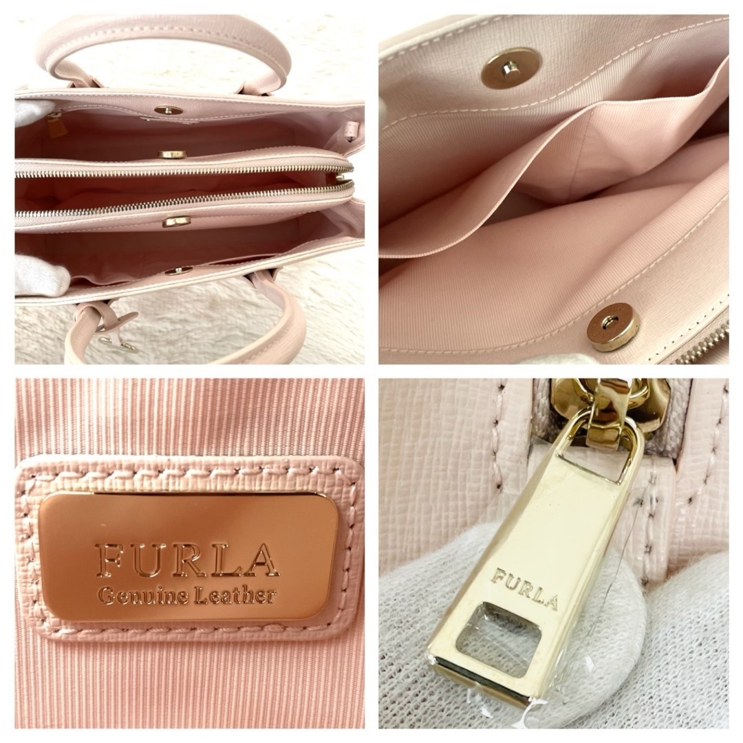 極美品☆FURLA フルラ テッサ ショルダーバッグ 2way ピンクベージュ