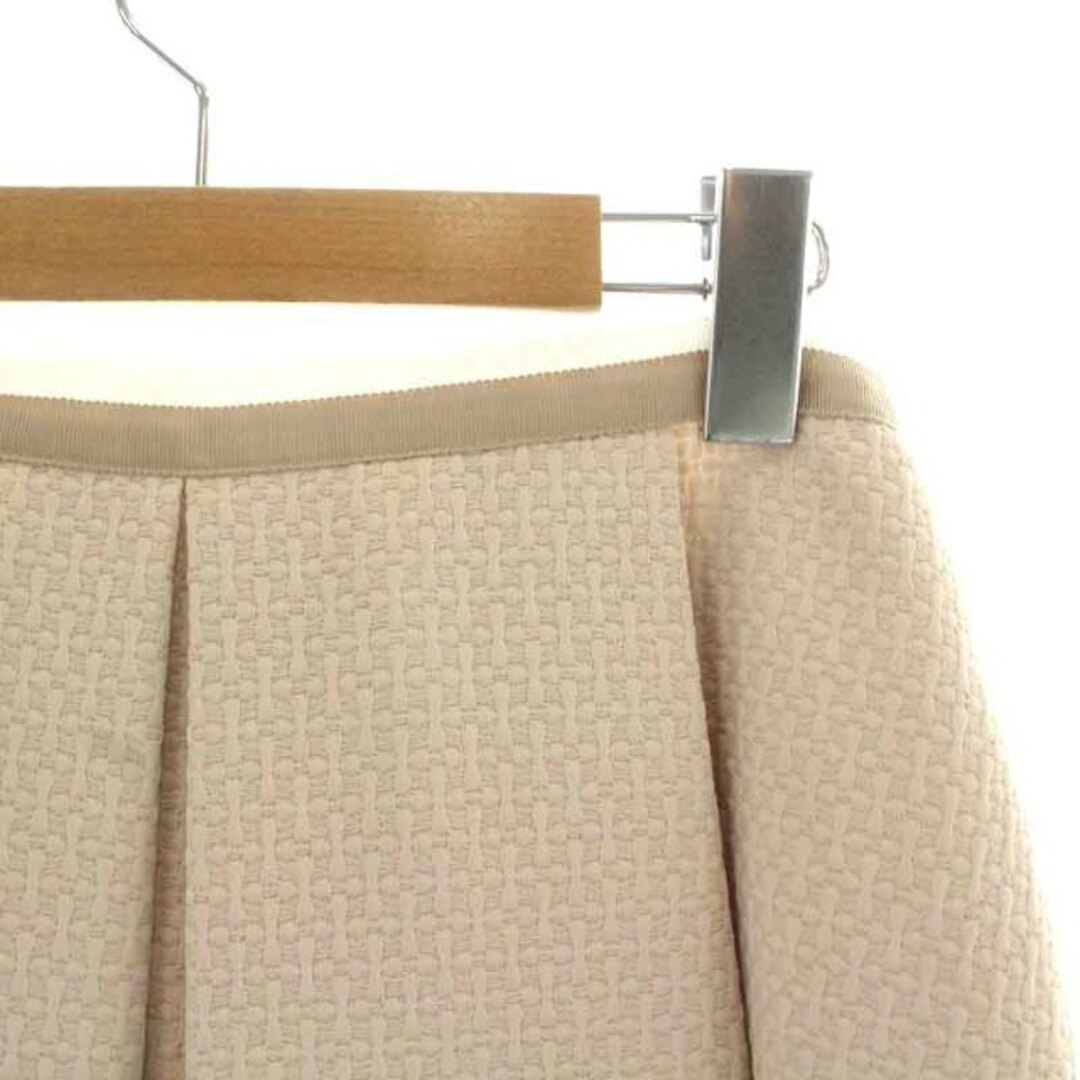 フォクシーニューヨーク ボックスプリーツスカート 40 M ピンクベージュ 白 レディースのスカート(ひざ丈スカート)の商品写真