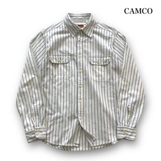 カムコ(camco)の【CAMCO】カムコ ストライプワークシャツ 長袖シャツ ボタンダウン (M)(シャツ)