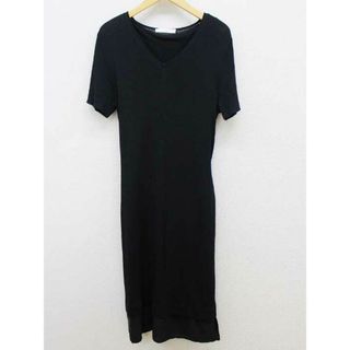 ヒューゴボス(HUGO BOSS)の【春物 新入荷】‡HUGO BOSS/ヒューゴボス‡レイヤードニットワンピース/ベルト付き/半袖 ブラック/黒 レディース M【中古】春夏 022042(その他)