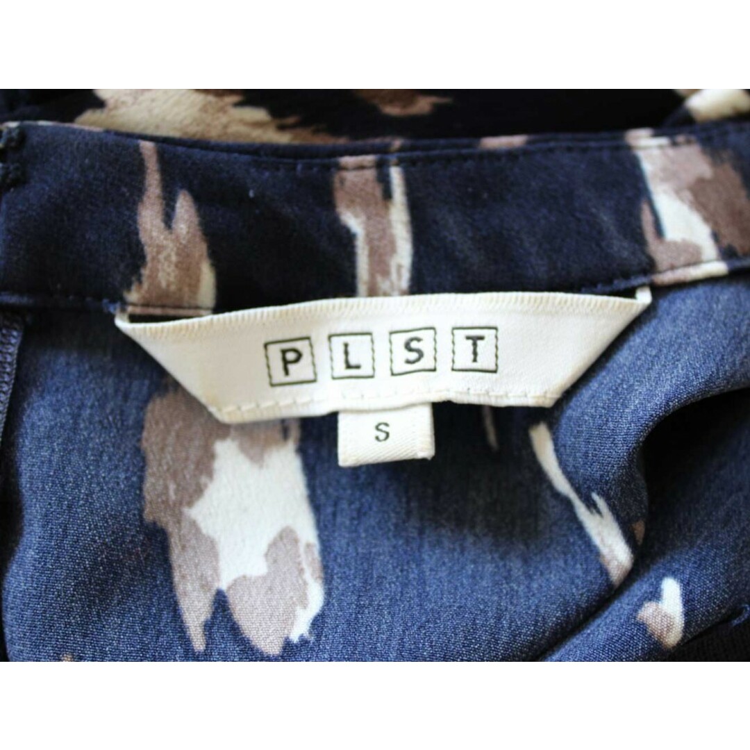 PLST(プラステ)の【春夏物 新入荷】●PLST/プラステ●総柄ワンピース/プルオーバー/ロング丈/クルーネック ネイビー/紺 レディース S【中古】春夏 onepi 103042 レディースのワンピース(その他)の商品写真