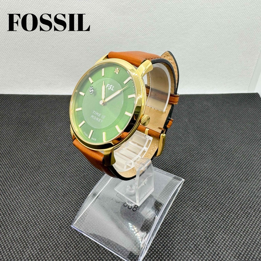 FOSSIL(フォッシル)のFOSSIL  腕時計　アーカイブシリーズ　タイムイズマネー　ステンレス　レザー メンズの時計(腕時計(アナログ))の商品写真