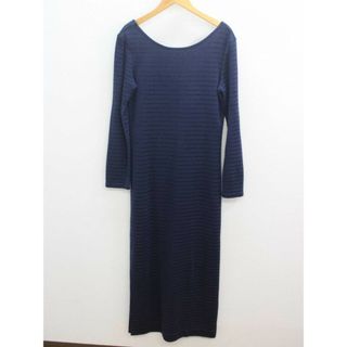 プチバトー(PETIT BATEAU)の【値下げ】‡PETIT BATEAU/プチバトー‡ラメボーダーマキシワンピース/サイドスリット/長袖/マキシ丈 ネイビー/紺 レディース S【中古】春夏秋冬 719022 onepi(その他)