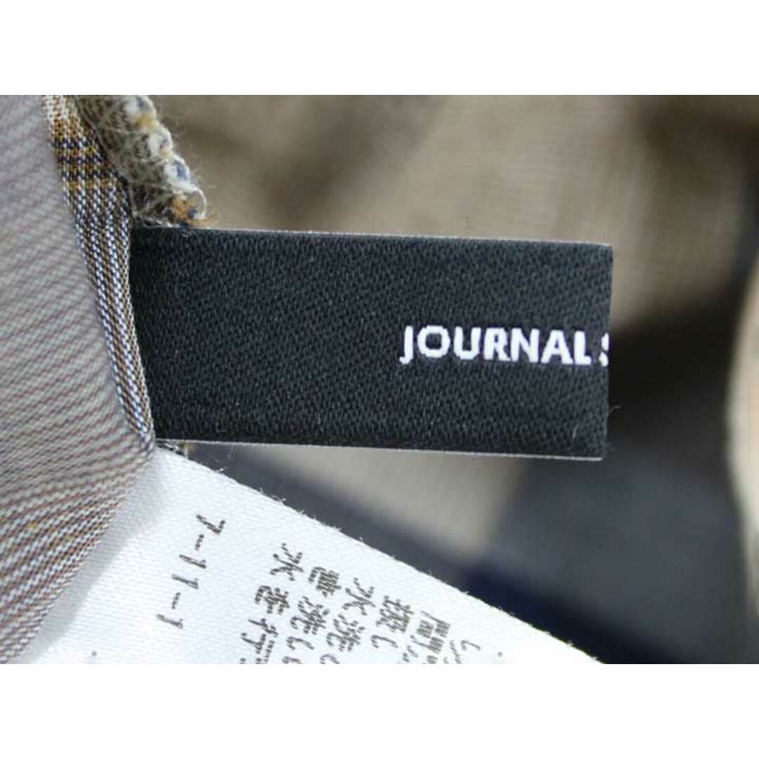 JOURNAL STANDARD(ジャーナルスタンダード)の【春物 新入荷】‡JOURNAL STANDARD/ジャーナルスタンダード‡ポプリンチェックレースアップAラインワンピース/長袖 ベージュ×ネイビー/紺 レディース F【中古】春夏  822042 レディースのワンピース(その他)の商品写真