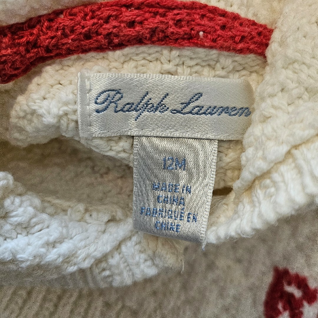 Ralph Lauren(ラルフローレン)のラルフローレン　カーディガン　くま　ハート 女の子 キッズ/ベビー/マタニティのベビー服(~85cm)(カーディガン/ボレロ)の商品写真