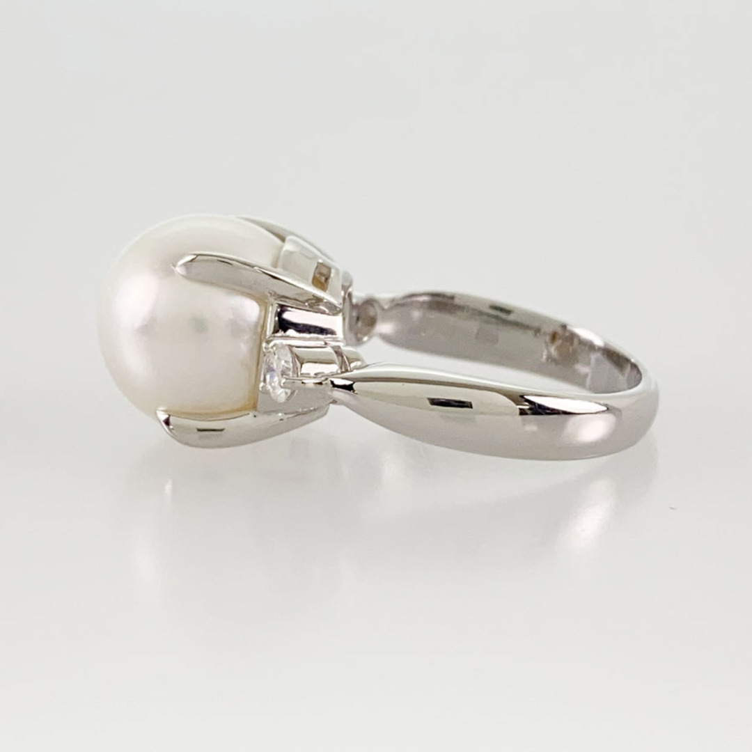 リング Pt900 南洋白蝶真珠 ダイヤモンド 7号(47) レディースのアクセサリー(リング(指輪))の商品写真