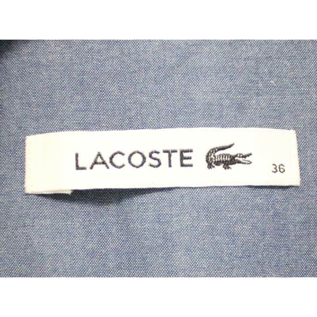 LACOSTE(ラコステ)の△LACOSTE/ラコステ△切替ブラウスワンピース/膝丈/長袖/無地/シルク混　ホワイト×ライトブルー/白×水色　レディース　36　【中古】 春夏　712032 onepi レディースのワンピース(その他)の商品写真