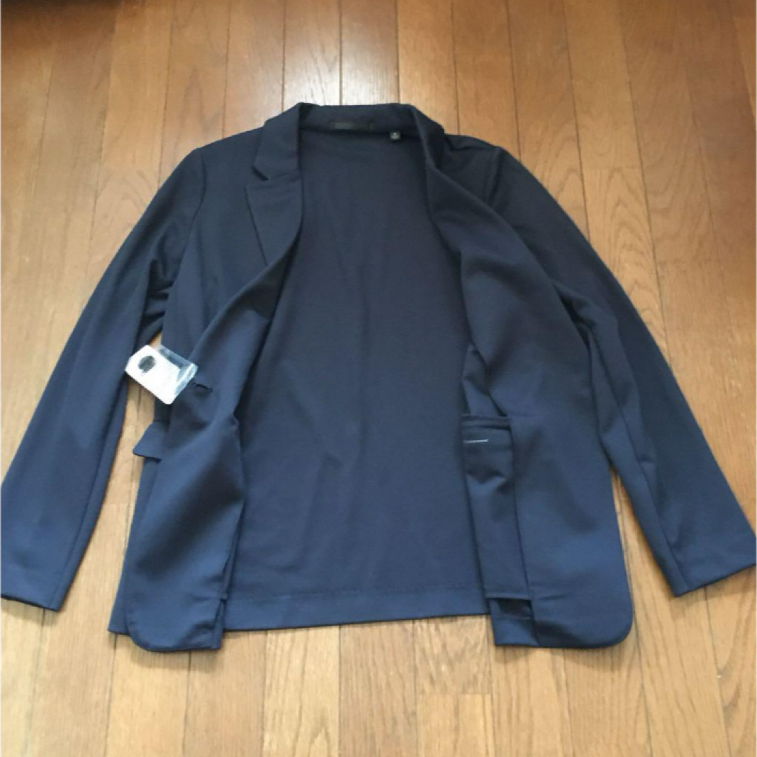 UNIQLO(ユニクロ)のユニクロ ジャケット 新品 UVカット ジャージージャケットネイビー Lサイズ レディースのジャケット/アウター(テーラードジャケット)の商品写真