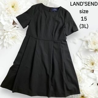 LANDS’END - LAND'SEND ランズエンド 大きいサイズ 黒 半袖 ワンピース 15