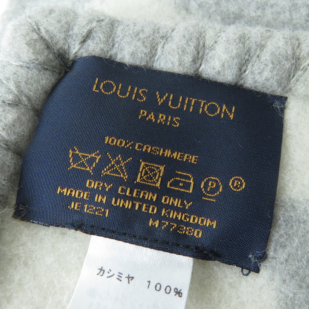 LOUIS VUITTON(ルイヴィトン)の美品 LOUIS VUITTON ルイヴィトン 2021年製 M773801 エシャルプ・スィートドリーム  カシミヤ100％ 厚手 マフラー グレー×アイボリー 英国製 正規品 レディース レディースのファッション小物(マフラー/ショール)の商品写真