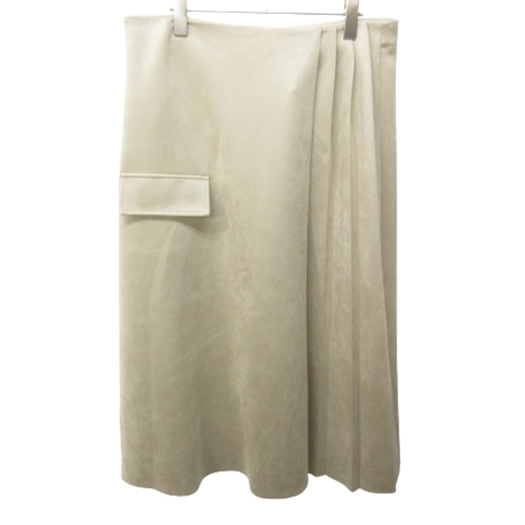 ZARA(ザラ)のザラ タグ付 大きいサイズ プリーツフェイクスエード ケープスカート XL レディースのスカート(ロングスカート)の商品写真