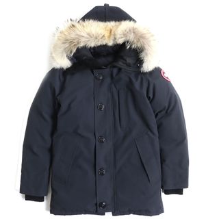 カナダグース(CANADA GOOSE)の美品 CANADA GOOSE カナダグース 3438JM JASPER PARKA ジャスパーパーカ ファー・フード付き ダウンジャケット ネイビー XS （日本サイズ約S） カナダ製 国内正規品 メンズ(ダウンジャケット)