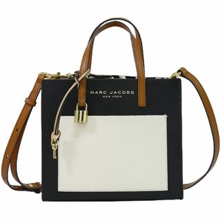 マークジェイコブス(MARC JACOBS)の本物 マークジェイコブス MARC JACOBS 2WAY ショルダーバッグ ハンドバッグ ポシェット レザー ブラック ベージュ ホワイト バッグ 中古(ショルダーバッグ)