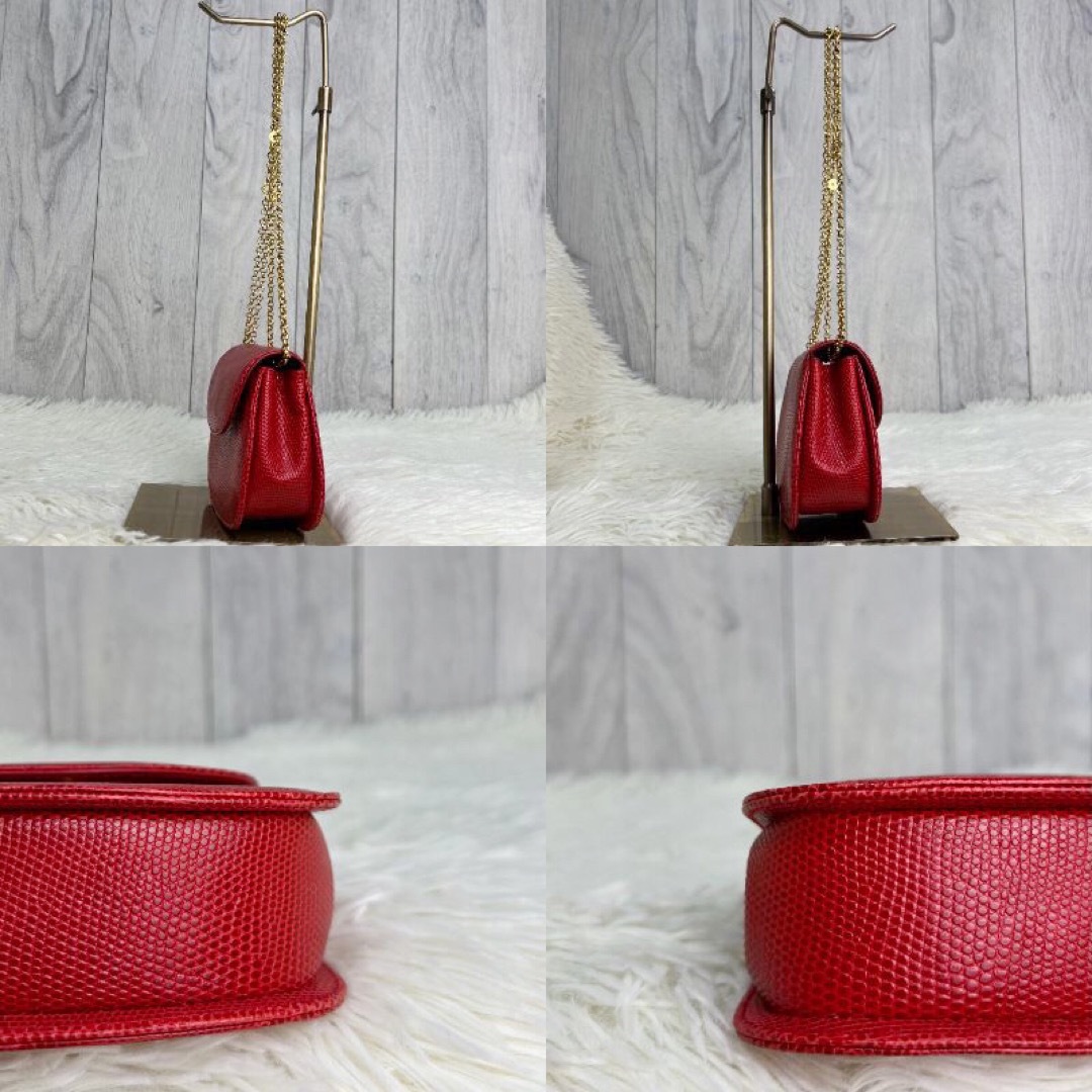 希少♡美品♡リザード型押し♡ティファニー レザー チェーン ショルダーバッグ 希少♡美品♡リザード型押し♡ティファニー レザー チェーン ショルダーバッグ