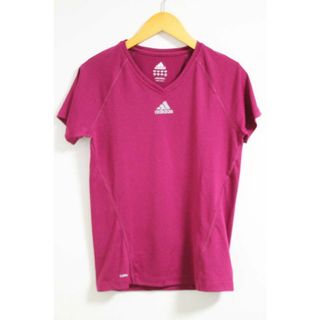 アディダス(adidas)の【値下げ】〓adidas/アディダス〓トレーニングカットソー/プルオーバー/半袖/Vネック レッド/赤 レディース L【中古】春夏秋冬 121132(Tシャツ(半袖/袖なし))