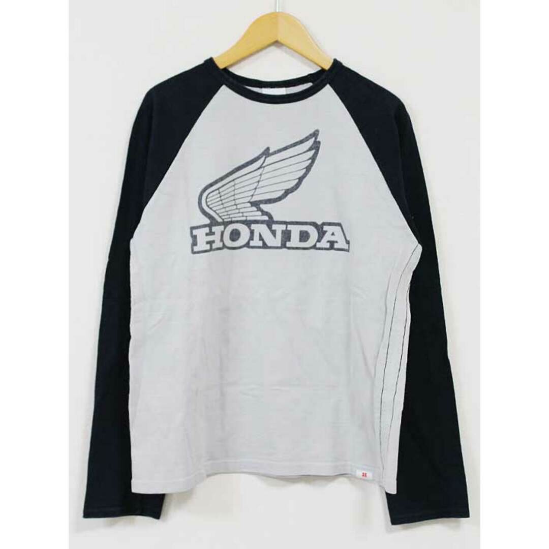 ホンダ(ホンダ)の☆HONDA/ホンダ☆ロングTシャツ/カットソー/Tシャツ/ロンＴ/長袖/カジュアル ネイビー×グレー レディース SMALL【中古】春秋 722042 レディースのトップス(Tシャツ(半袖/袖なし))の商品写真