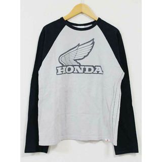 ホンダ(ホンダ)の☆HONDA/ホンダ☆ロングTシャツ/カットソー/Tシャツ/ロンＴ/長袖/カジュアル ネイビー×グレー レディース SMALL【中古】春秋 722042(Tシャツ(半袖/袖なし))